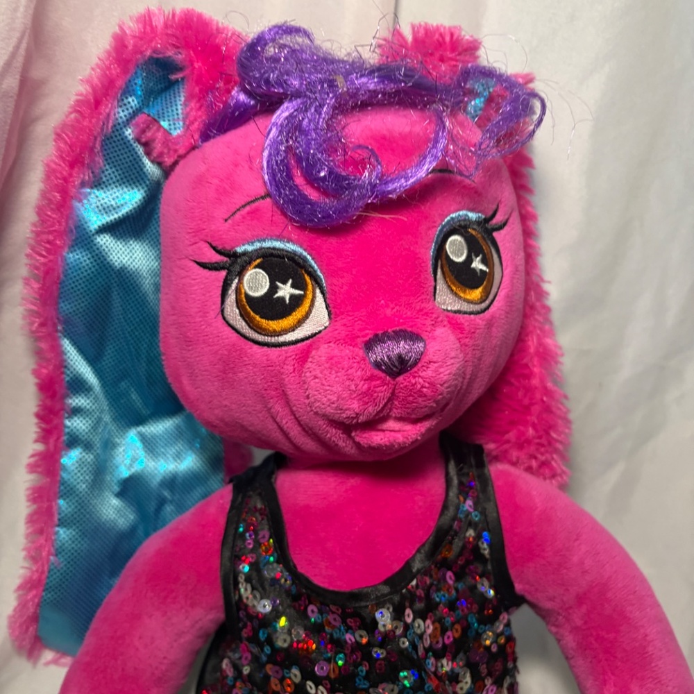 Build A Bear 20" Honey Girl Plush HG Rise Pink Rock Bunny w/Sparkle Outfit